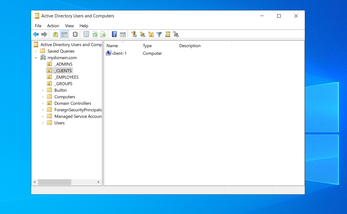 Windows Active Directory organizational structure