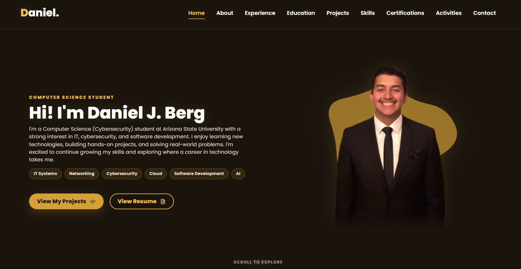 Responsive Daniel J. Berg personal portfolio website